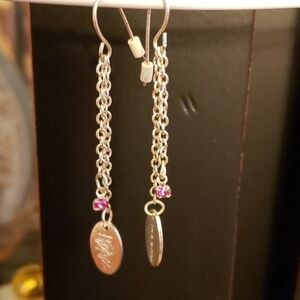 Tm & MGA Bratz Doll Earrings Dangle Silver & Pink